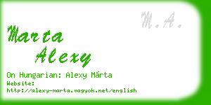 marta alexy business card