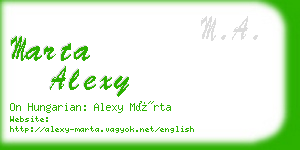marta alexy business card